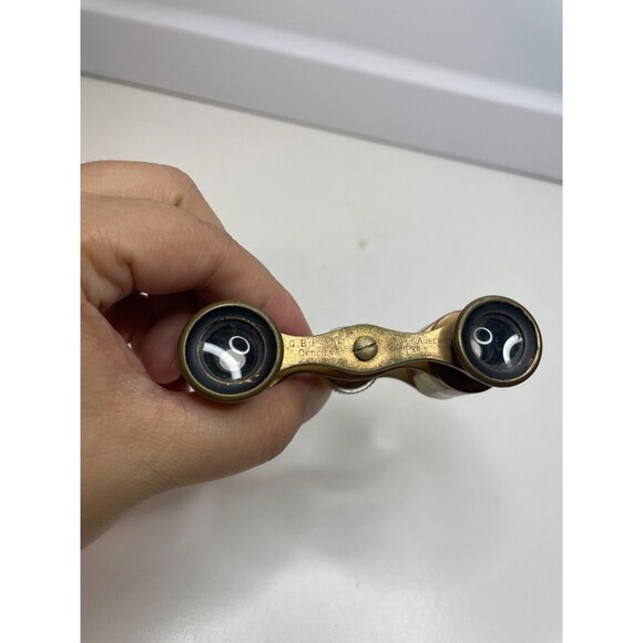 (as is) G.E PRYOR OPTICIEN 1 bis RUE AUBER PARIS MOTHER OF PEARL OPERA GLASSES - Picture 5 of 7
